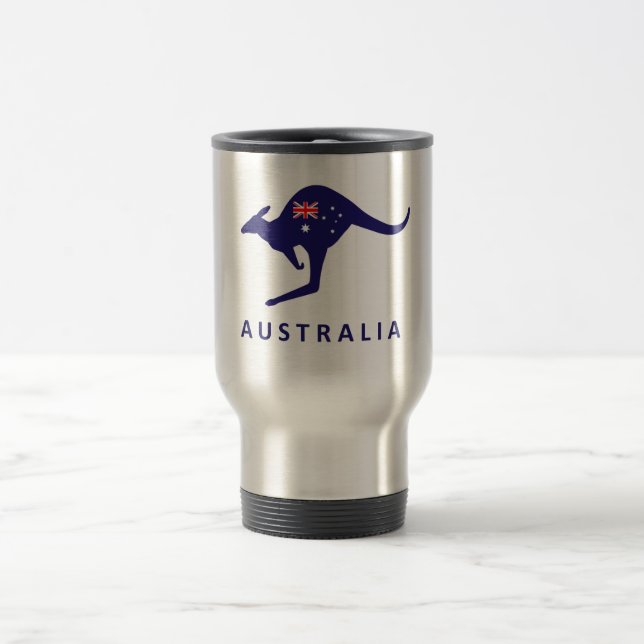 AUSTRALIA KANGAROO FLAG TRAVEL MUG (Center)