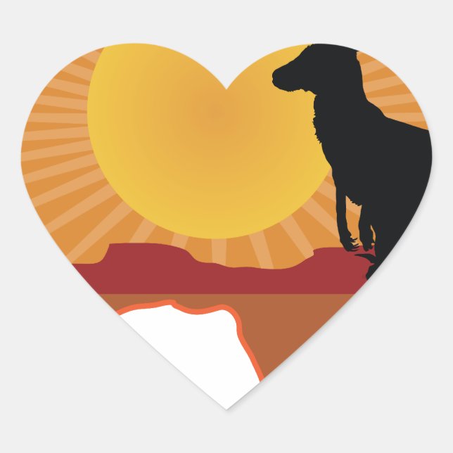 Australia Kangaroo Heart Sticker (Front)
