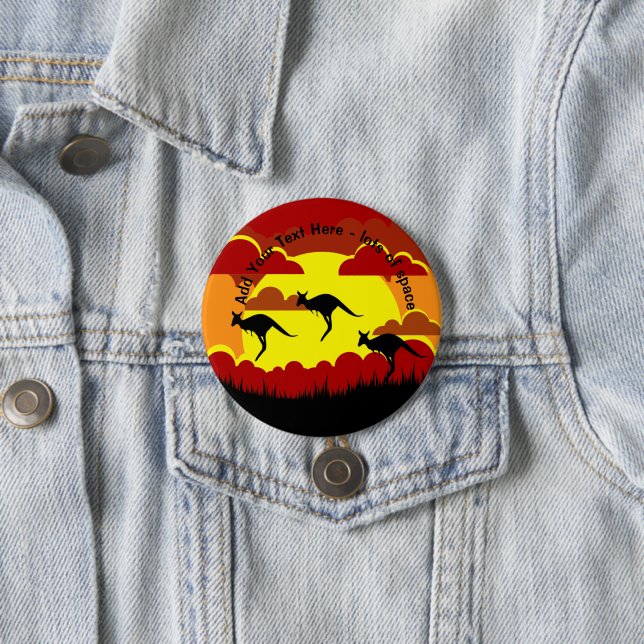 Australia Kangaroo Red Black Yellow Badge (In Situ)