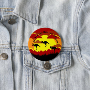 Australia Kangaroo Red Black Yellow Badge