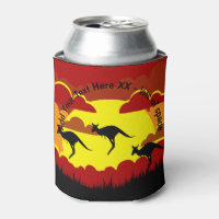 Australia Kangaroo Red Black Yellow Stubby Holder