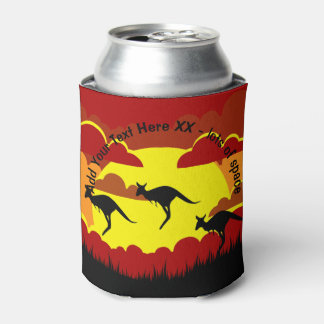 Australia Kangaroo Red Black Yellow Stubby Holder 