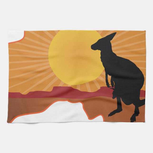 Australia Kangaroo Tea Towel (Horizontal)