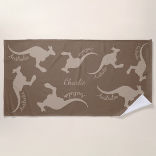 Australia Kangaroos custom name beach towel