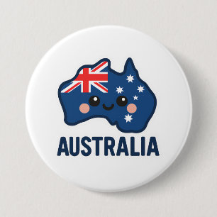 Australia Kawaii Fusion – Bold & Adorable 7.5 Cm Round Badge