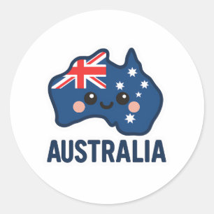 Australia Kawaii Fusion – Bold & Adorable Classic Round Sticker