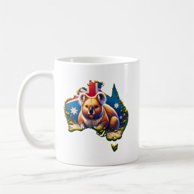 Australia Koala Bear flag map Coffee Mug (Left)