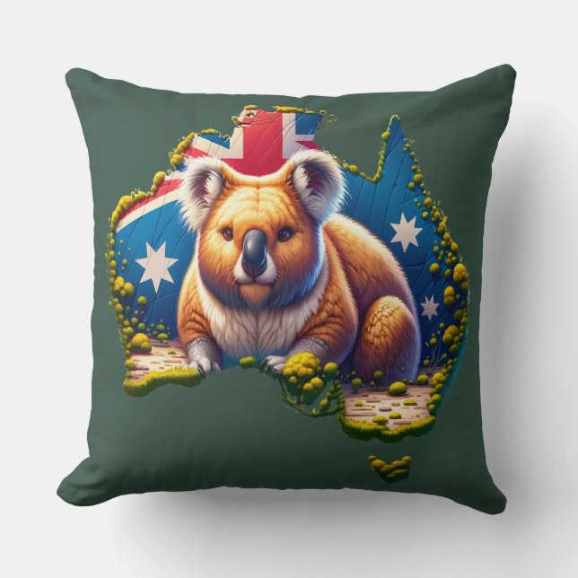Australia Koala Bear flag map Cushion (Front)
