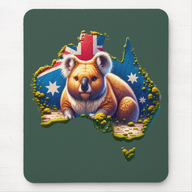 Australia Koala Bear flag map Mouse Mat (Front)