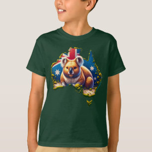 Australia Koala Bear flag map T-Shirt