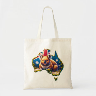 Australia Koala Bear flag map Tote Bag