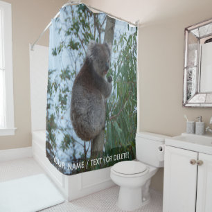 Australia Koala in a Tree Cute Animal Shower Curtain