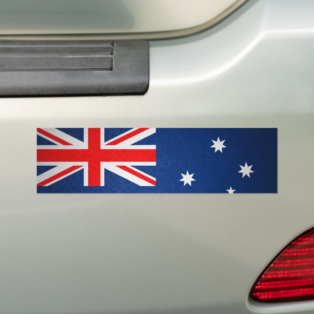 Australia leather flag bumper sticker (On Car)