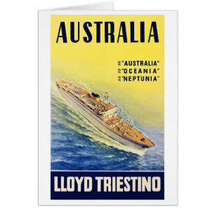 Australia Lloyd Triestino Restored Vintage Poster