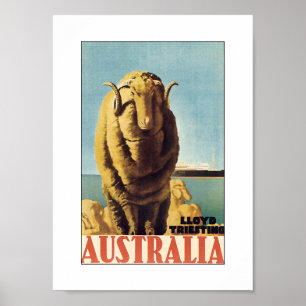 Australia - Lloyd Triestino (white) Poster