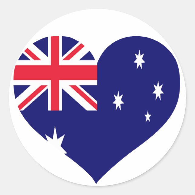 Australia Love Classic Round Sticker (Front)