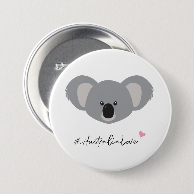 Australia love cute koala drawing charitable 7.5 cm round badge (Front & Back)
