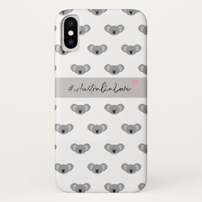 Australia Love Pink Heart Koala Pattern Case-Mate iPhone Case (Back)