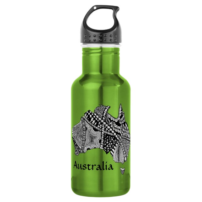Australia Map Art Doodle 532 Ml Water Bottle (Front)