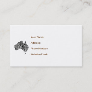 Australia Map Art Doodle Business Card