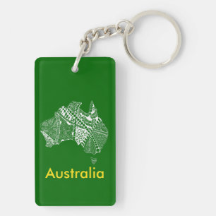 Australia Map Aussie Aussie Aussie Oi Oi Oi Key Ring