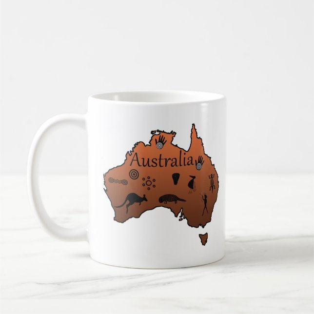 Australia map Australian continent Coffee Mug (Left)