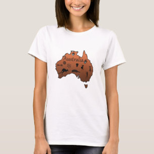 Australia map Australian continent T-Shirt