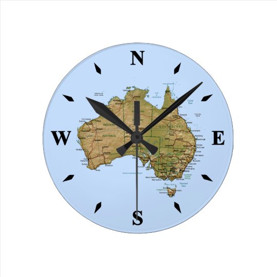 Australia Map Clock Zazzle.co.uk