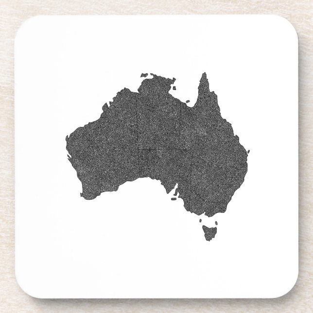 Australia Map Design with Hidden Borders Coaster (Front)