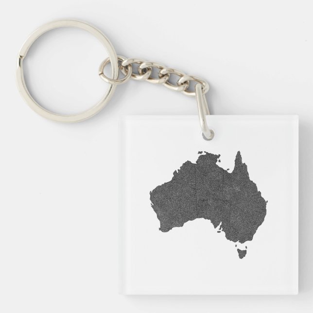 Australia Map Design with Hidden Borders Key Ring (Front)