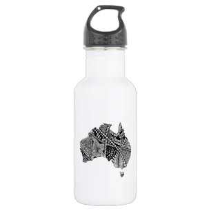 Australia Map Doodle 532 Ml Water Bottle