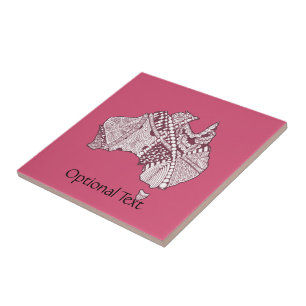Australia Map Doodle Art Tile