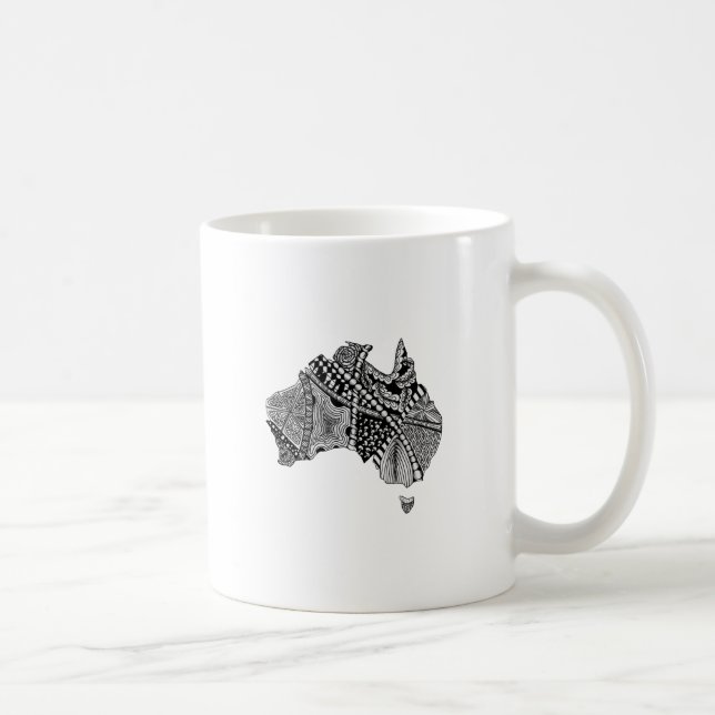Australia Map Doodle Coffee Mug (Right)