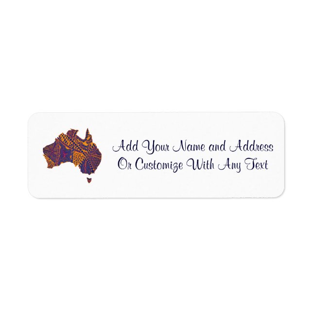 Australia Map Doodle Orange Purple (Front)