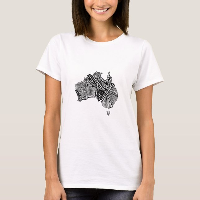 Australia Map Doodle T-Shirt (Front)