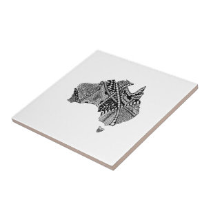 Australia Map Doodle Tile