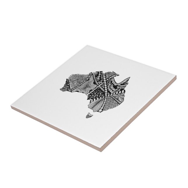 Australia Map Doodle Tile (Side)
