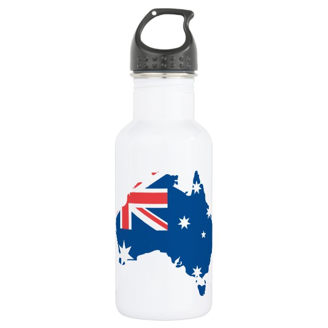 Australia   map flag  - 532 ml water bottle (Front)