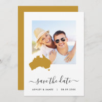 Australia Map Photo Wedding Save the Date Card