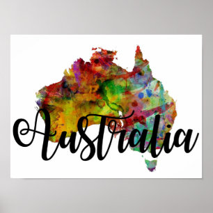 Australia Map Poster