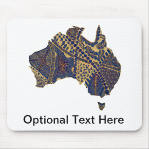 Australia Map Tan-Blue-Red Mouse Mat