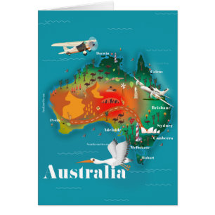 Australia Map Travel poster