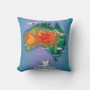 Australia Map Travel poster Cushion