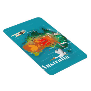 Australia Map Travel poster Magnet