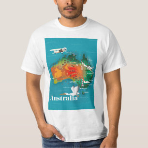 Australia Map Travel poster T-Shirt
