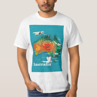 Australia Map Travel poster T-Shirt