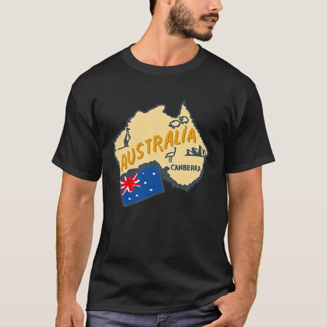 Australia Marking Flags Koala Boomerang Canberra T-Shirt (Front)