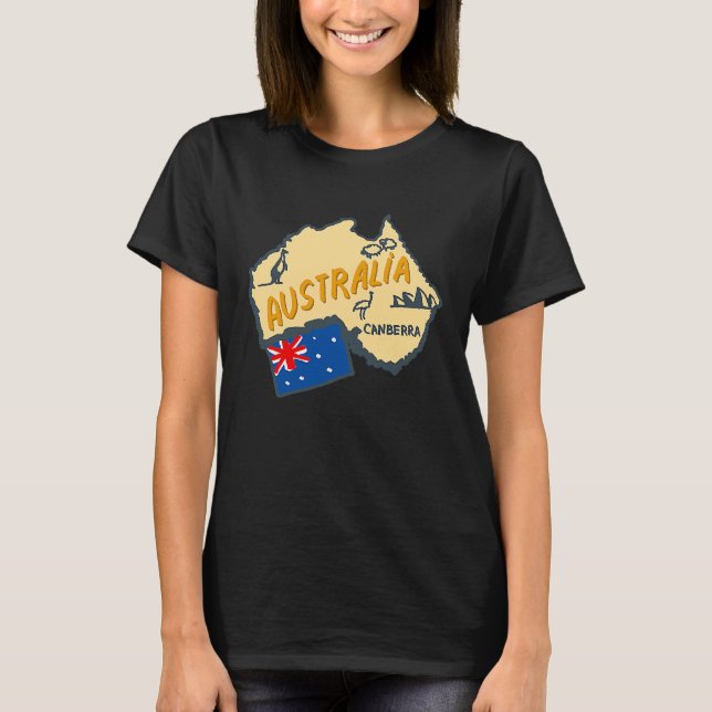 Australia Marking Flags Koala Boomerang Canberra T-Shirt (Front)