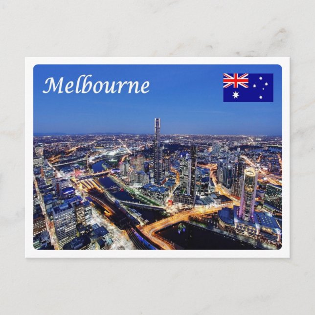 Australia - Melbourne by Night - Postcard (Front)