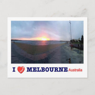 Australia - Melbourne - sunset  I Love - Postcard